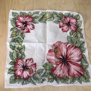 Handcrafted Linen & Silk Floral Hankerchief